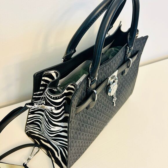 Michael Kors Purse Hamilton Medium Leather Satchel Camel - Picture 3 of 10